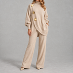 Women’s Knitted Jumper Set – Asymmetric Two-Piece Knitwear Co-Ord