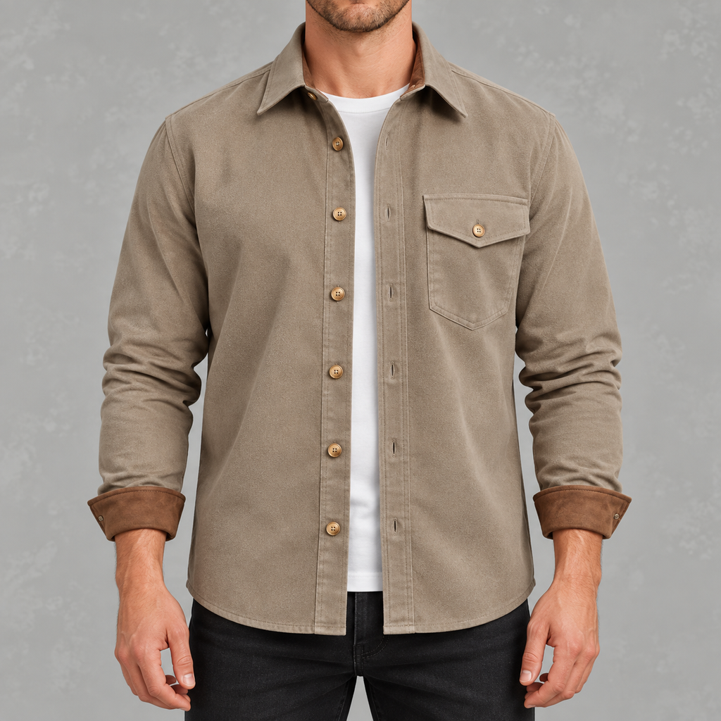 Men’s Casual Shacket – Long Sleeve Relaxed Fit Shacket