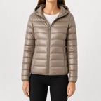 Women’s Padded Coat – Relaxed Fit Hooded Mid-Length Winter Jacket