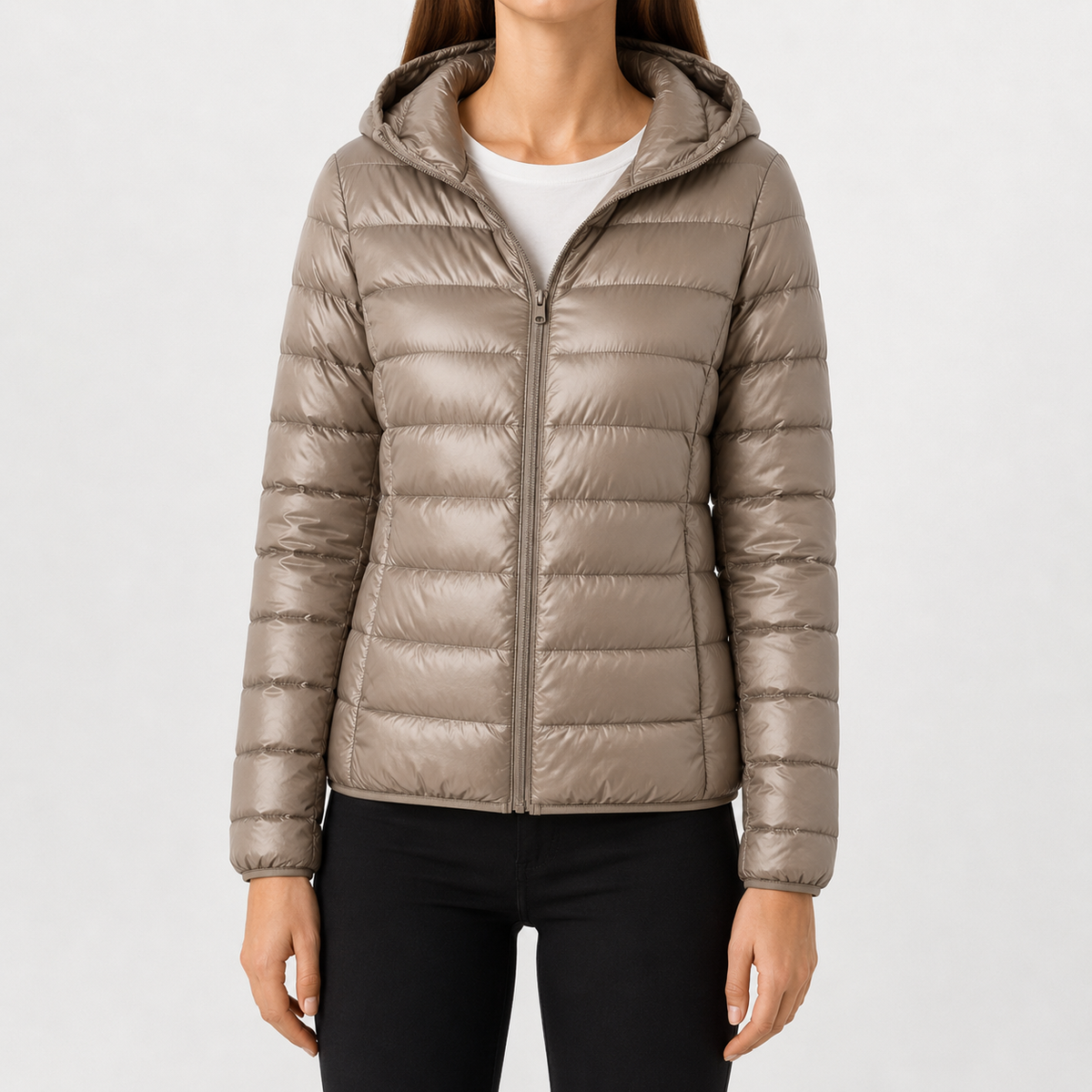 Women’s Padded Coat – Relaxed Fit Hooded Mid-Length Winter Jacket