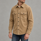 Men’s Corduroy Shirt Jacket – Plus Size Long Sleeve Lapel Shacket