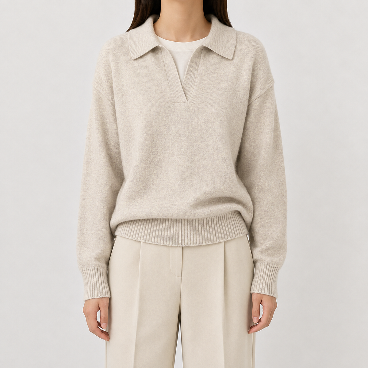 Women’s Retro Jumper – Casual Long Sleeve Knitted Pullover