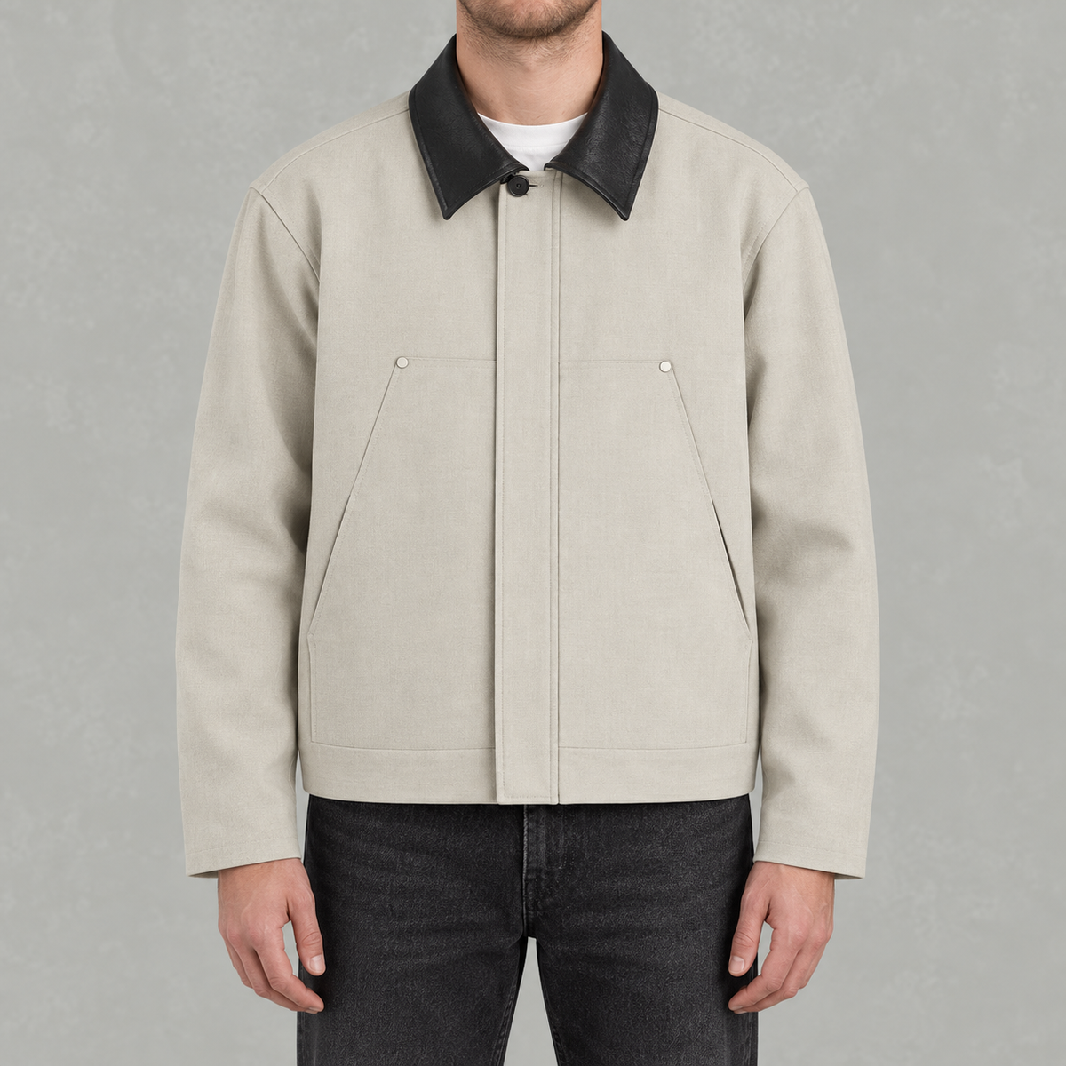 Men’s Suede Jacket – Vintage Colour Block Lapel Casual Jacket