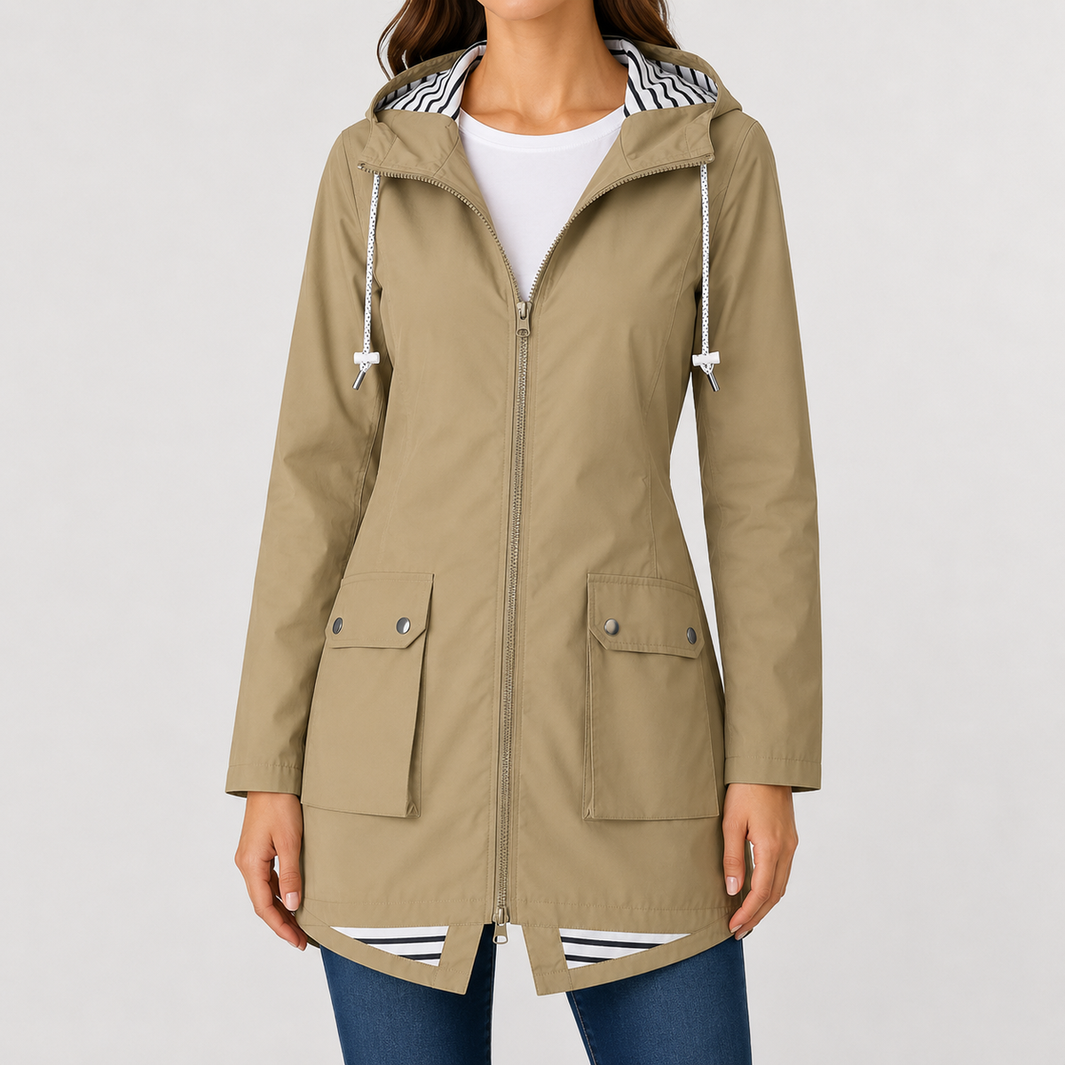 Women’s Raincoat – Outdoor Hooded Waterproof Mountaineering Jacket