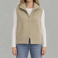 Women’s Knitted Vest – Loose Fit Full Zip Sleeveless Layering Gilet