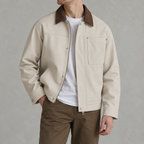Men’s Vintage Lapel Jacket – Casual Long Sleeve Button Front Jacket