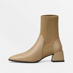 Women’s Chelsea Boots – Square Toe Chunky Heel Sock Ankle Boots