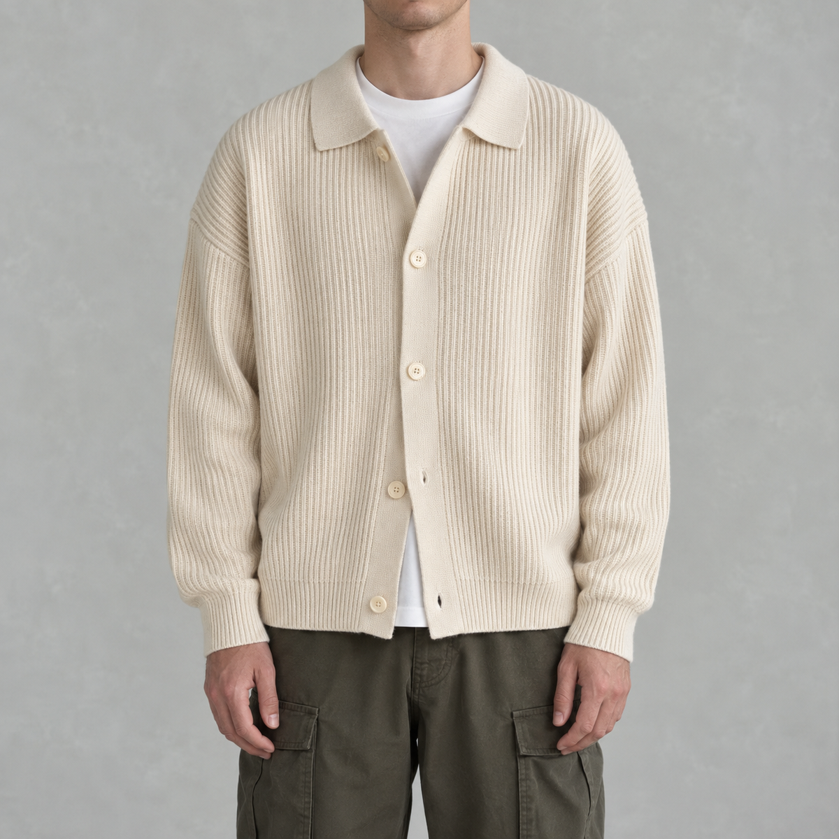 Men’s Knitted Cardigan – Casual Unisex Button Front Jumper