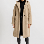 Women’s Teddy Coat – Longline Faux Fur Plush Winter Coat