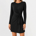 Women’s Autumn Dress – Long Sleeve Fitted Midi Dress