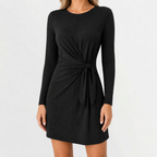 Women’s Autumn Dress – Long Sleeve Fitted Midi Dress