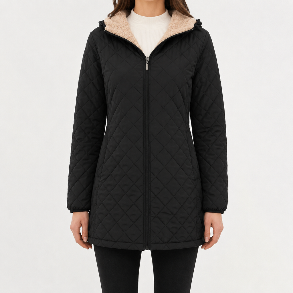Women’s Quilted Jacket – Diamond Quilted Lightweight Padded Coat