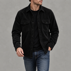Men’s Corduroy Shirt Jacket – Plus Size Long Sleeve Lapel Shacket
