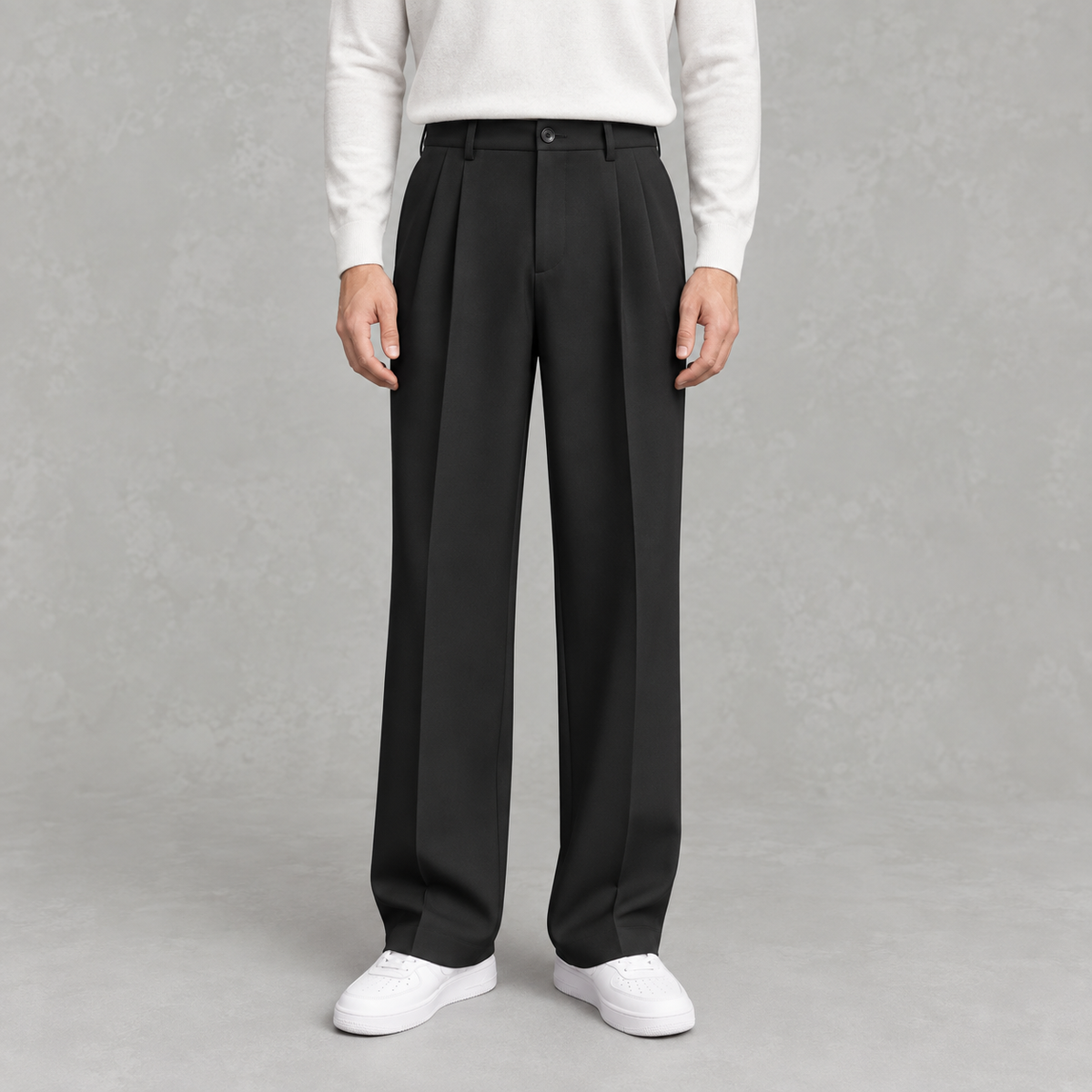 Men’s Trousers – Loose Fit Straight Leg Suit Pants