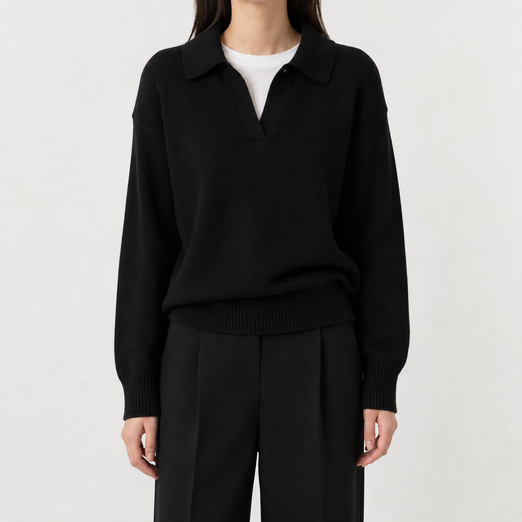 Women’s Retro Jumper – Casual Long Sleeve Knitted Pullover