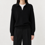 Women’s Retro Jumper – Casual Long Sleeve Knitted Pullover