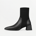 Women’s Chelsea Boots – Square Toe Chunky Heel Sock Ankle Boots