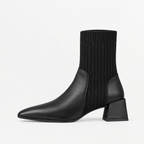 Women’s Chelsea Boots – Square Toe Chunky Heel Sock Ankle Boots