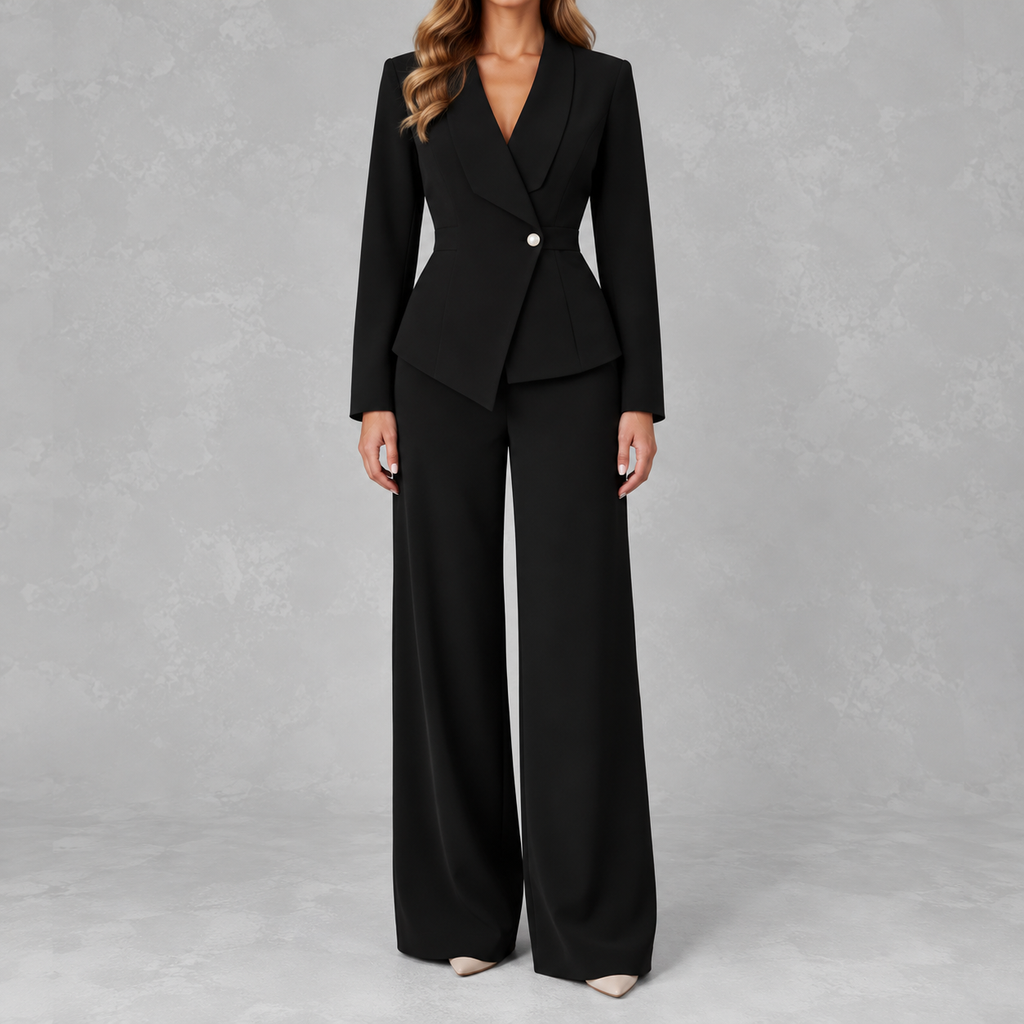 Women’s Suit – Tailored Blazer and Straight Leg Trousers Two-Piece Set