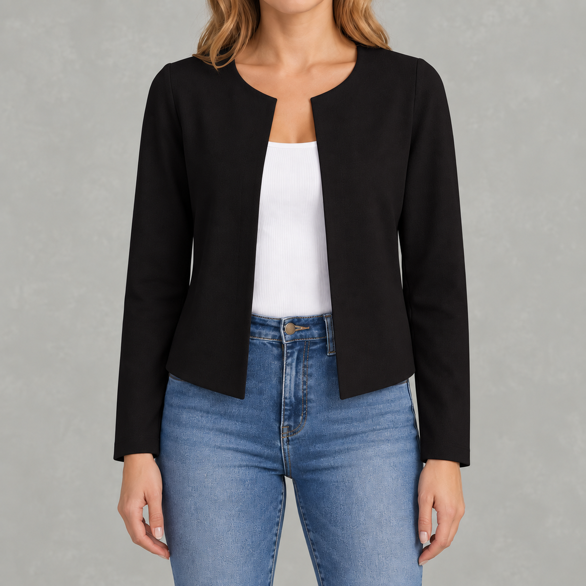 Women’s Cardigan Jacket – Slim Fit Open Front Long Sleeve Office Blazer