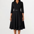Women’s Autumn Dress – Long Sleeve Fitted Midi Dress with Elegant Silhouette