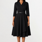 Women’s Autumn Dress – Long Sleeve Fitted Midi Dress with Elegant Silhouette