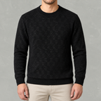 Men’s Jacquard Jumper – Fleece Lined Thick Knit Pullover