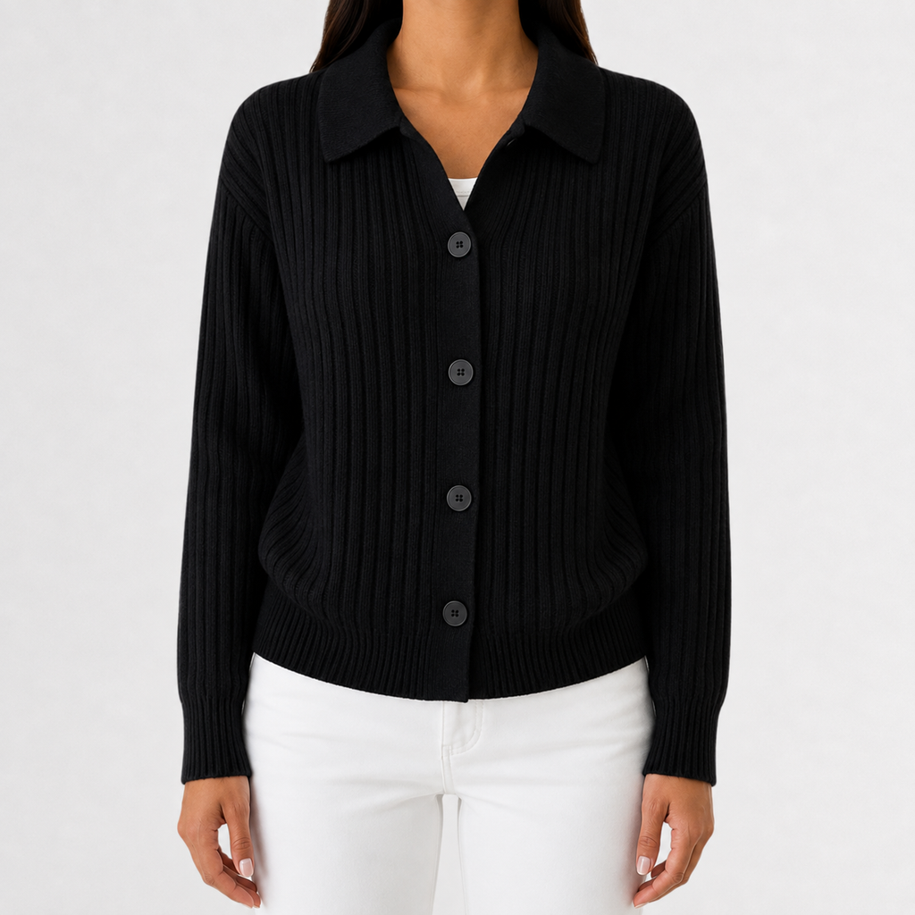Women’s Knitted Cardigan – Long Sleeve Button Front Jumper