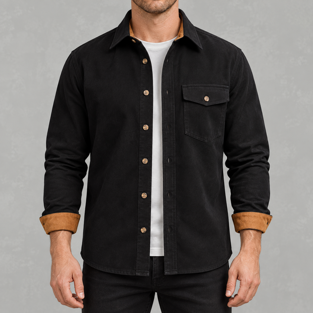 Men’s Casual Shacket – Long Sleeve Relaxed Fit Shacket