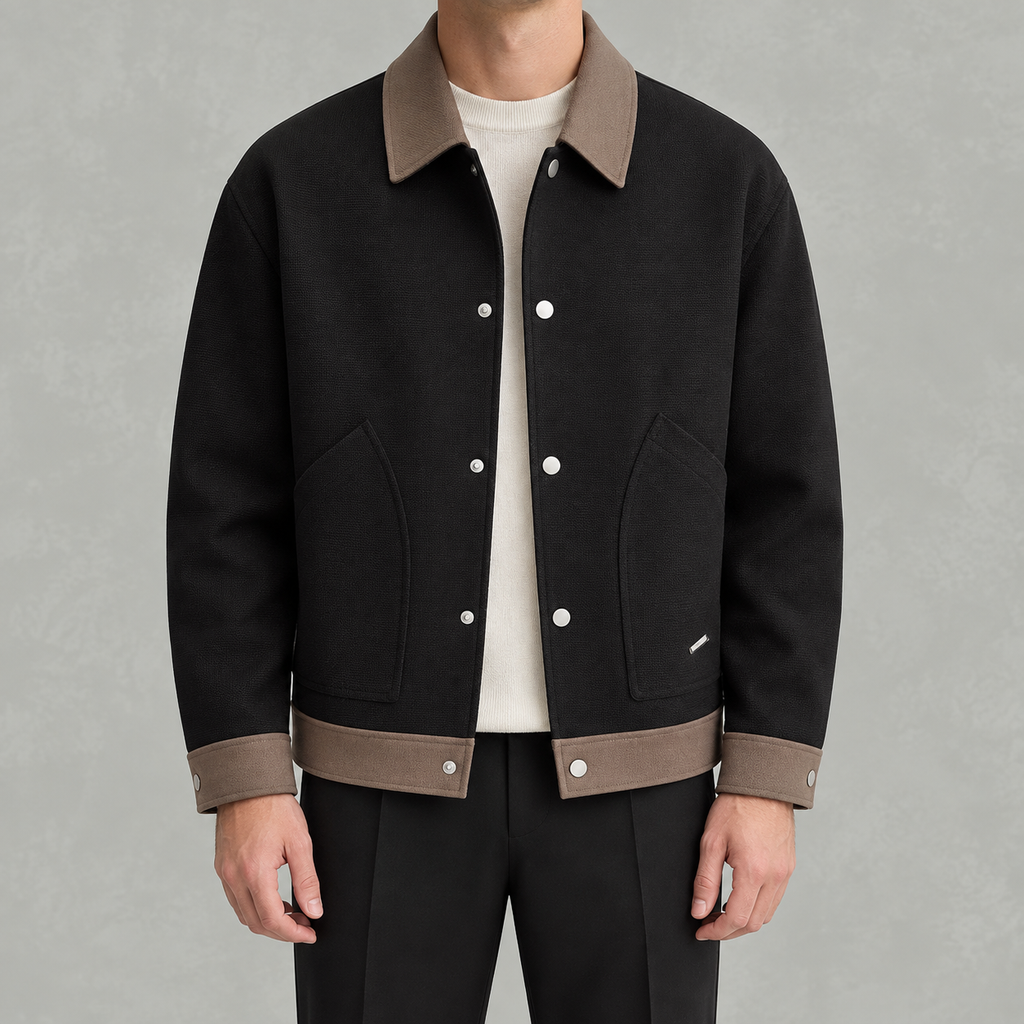 Men’s Casual Jacket – Lightweight Autumn Zip Jacket with Stand Collar