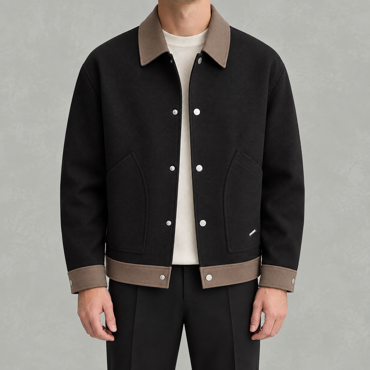Men’s Casual Jacket – Lightweight Autumn Zip Jacket with Stand Collar