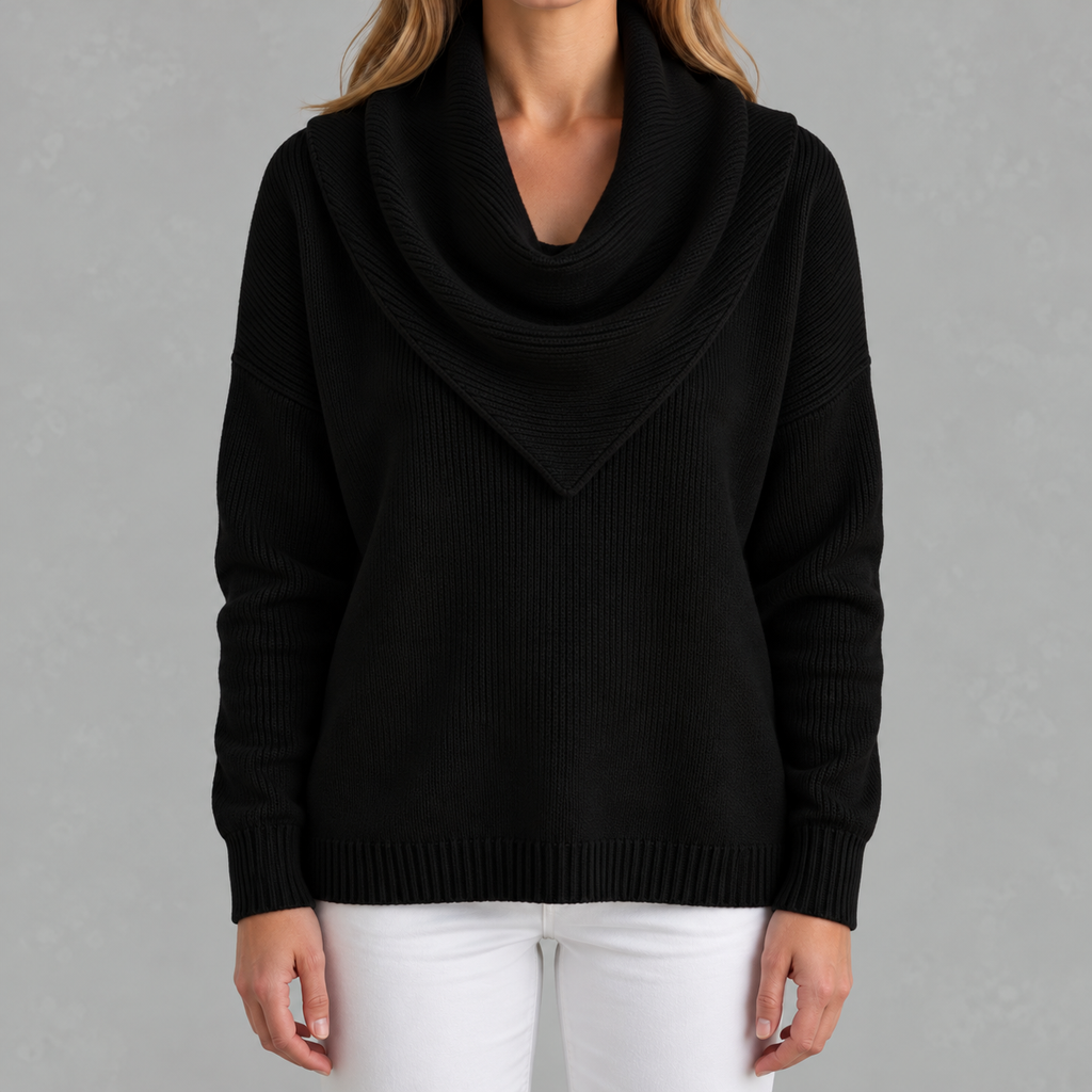 Women’s Knitted Jumper – Solid Colour Long Sleeve Pullover for Autumn & Winter