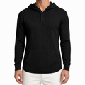 Men’s Textured Hoodie – Herringbone Jacquard Hooded Casual Jumper