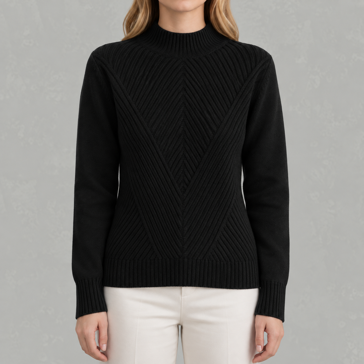 Women’s Jumper – Half Turtleneck Long Sleeve Knitted Jumper