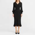 Women’s Winter Dress – French-Inspired Long Sleeve Midi Dress
