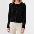 Women’s Cardigan – Plus Size Loose Fit Round Neck Knitted Jumper