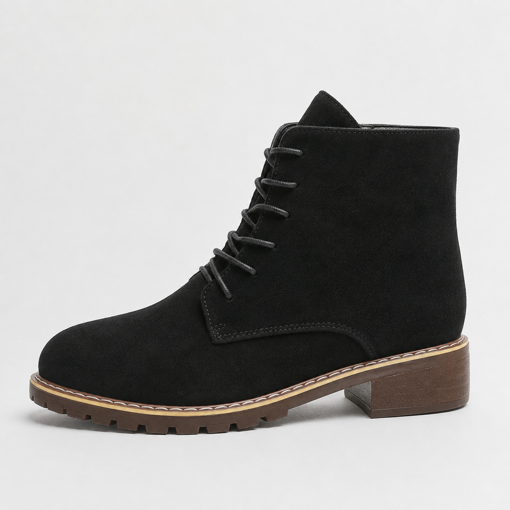 Women’s Ankle Boots – Round Toe Lace-Up Martin Boots