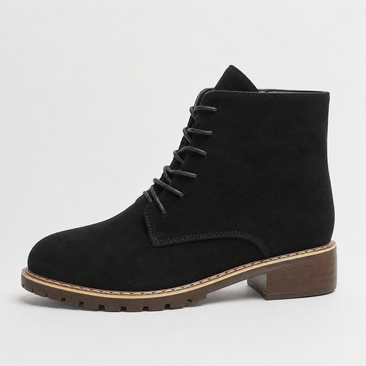Women’s Ankle Boots – Round Toe Lace-Up Martin Boots