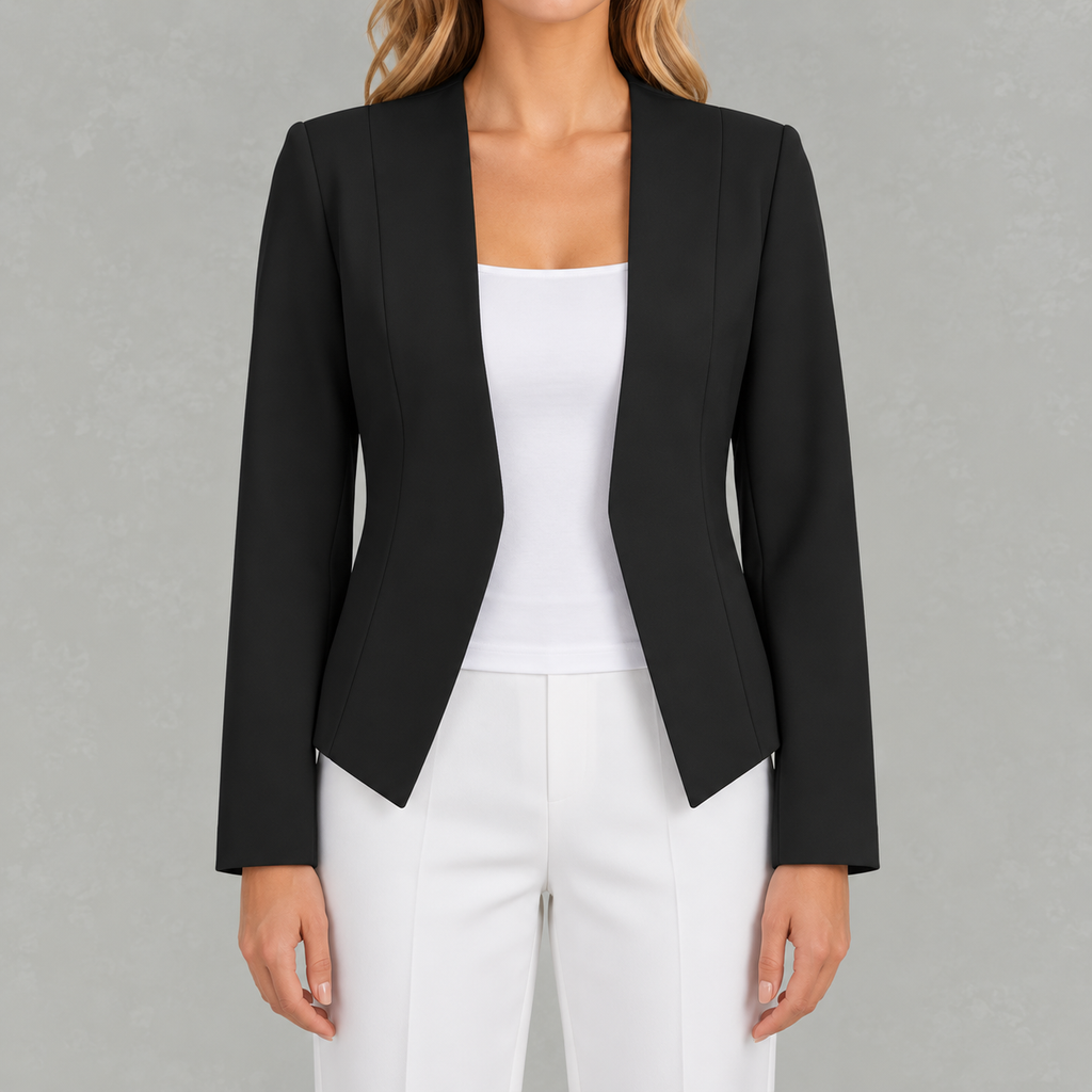 Women’s Blazer – Tailored Casual Regular Sleeve Jacket