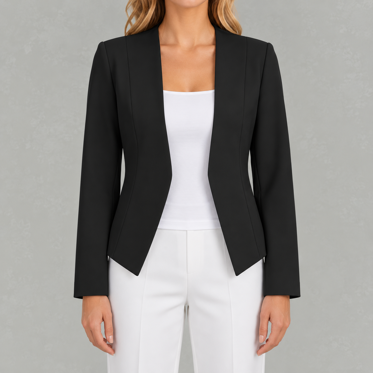 Women’s Blazer – Tailored Casual Regular Sleeve Jacket