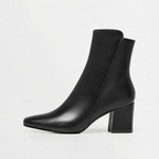 Women’s Leather Boots – Chunky Heel Zip-Up Ankle Boots