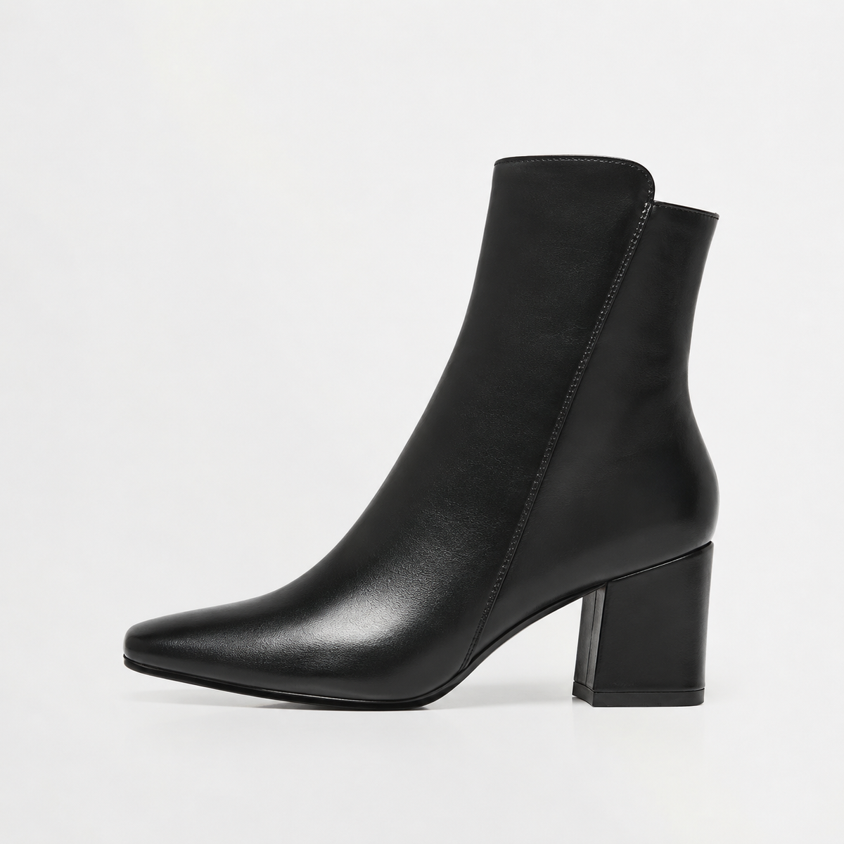 Women’s Leather Boots – Chunky Heel Zip-Up Ankle Boots