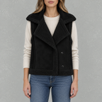 Women’s Fleece Waistcoat – Loose Fit Sleeveless Wool Style Gilet