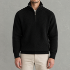 Men’s Quarter Zip Jumper – Slim Fit Soft Long Sleeve Base Layer Pullover