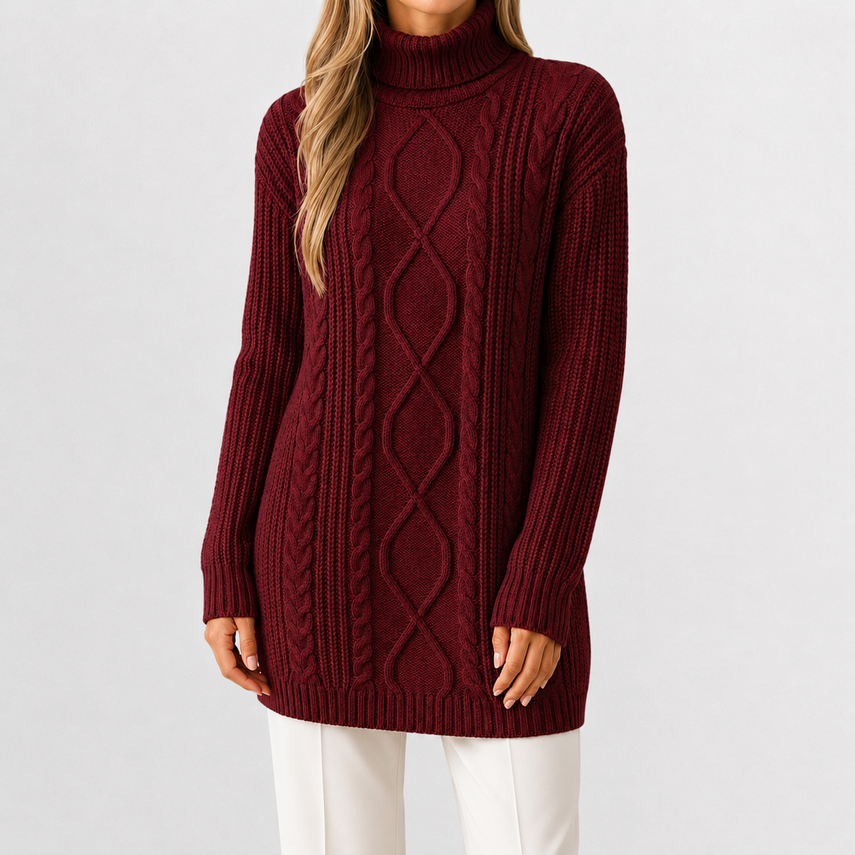 Women’s Distressed Jumper – Knitted Long Sleeve Pullover with Vintage Finish