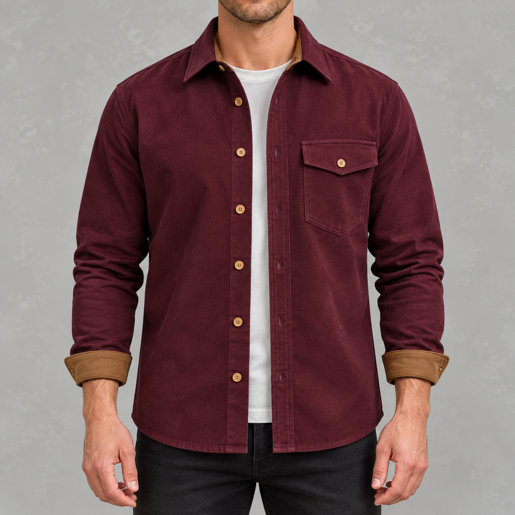 Men’s Casual Shacket – Long Sleeve Relaxed Fit Shacket