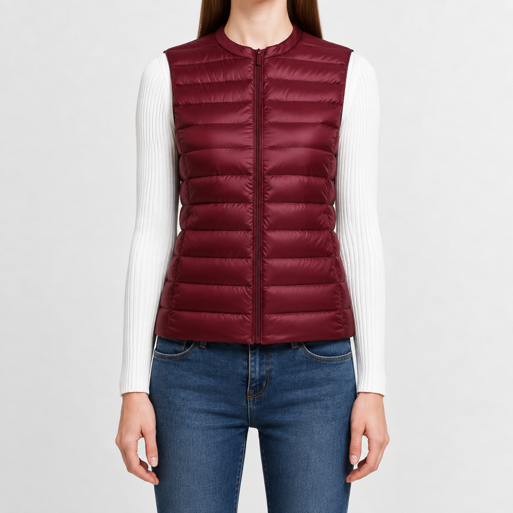 Women’s Quilted Gilet – Lightweight Slim Fit Sleeveless Padded Waistcoat