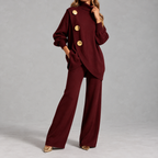 Women’s Knitted Jumper Set – Asymmetric Two-Piece Knitwear Co-Ord