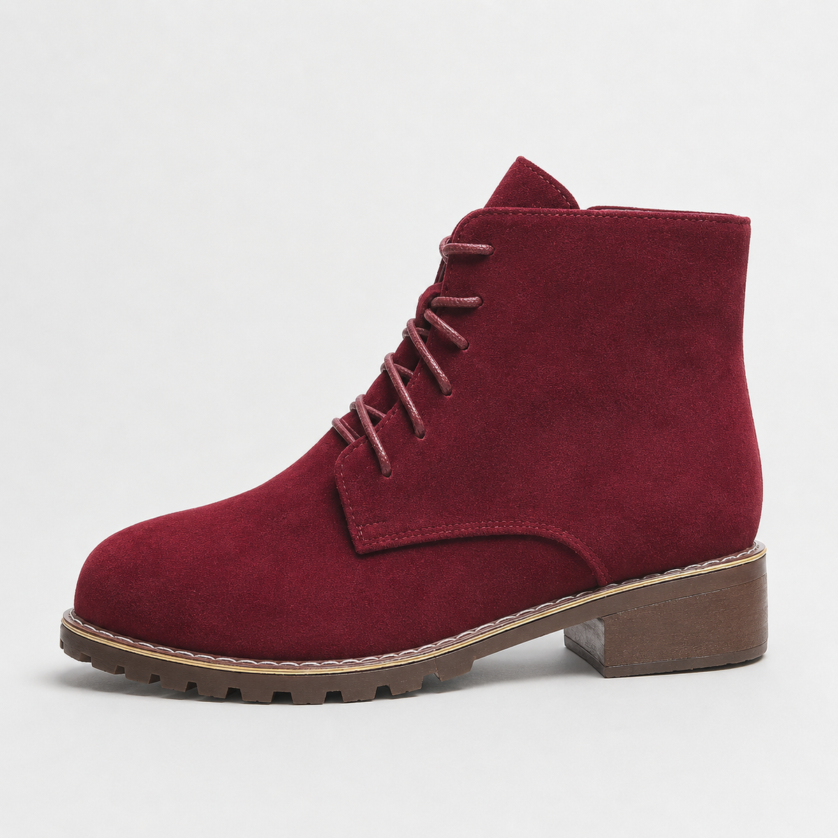 Women’s Ankle Boots – Round Toe Lace-Up Martin Boots