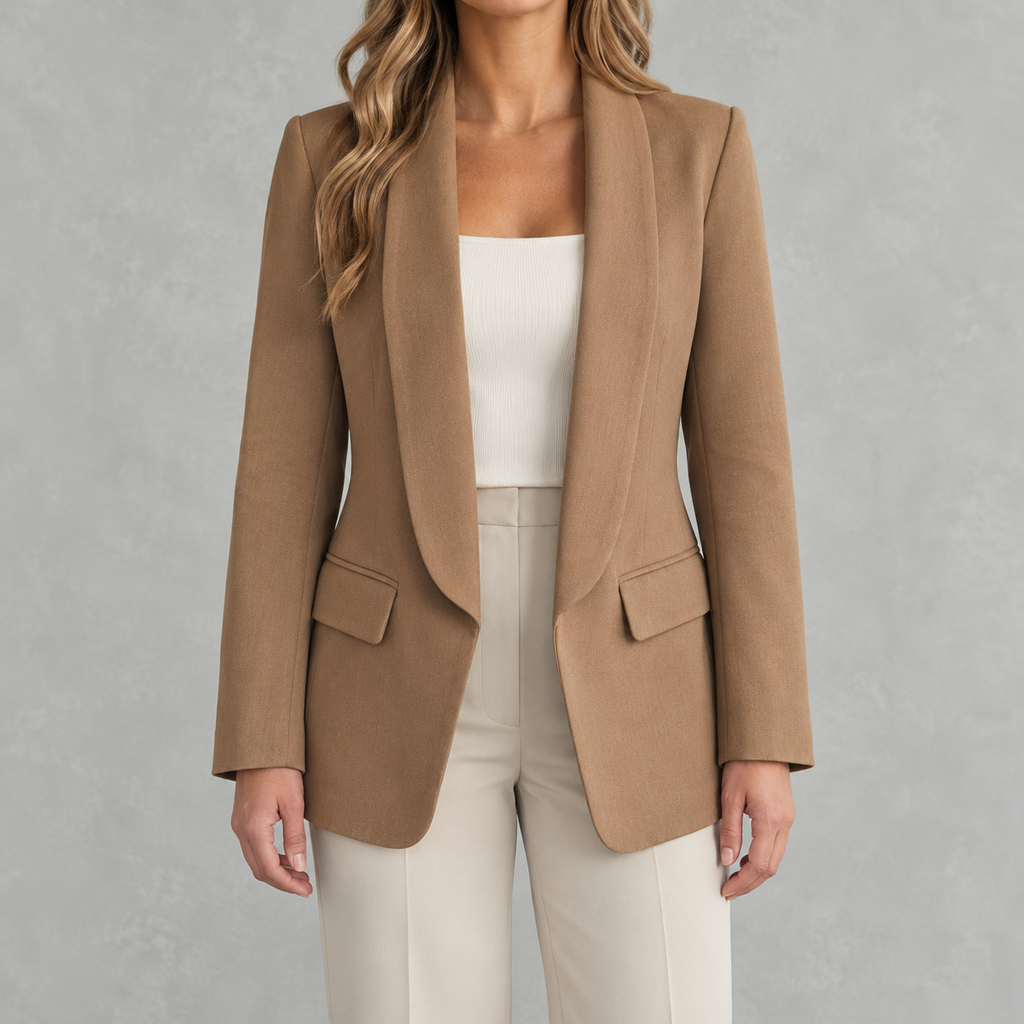 Women’s Blazer – Shawl Collar Solid Colour Tailored Jacket